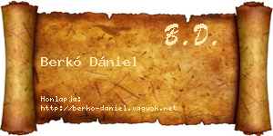 Berkó Dániel névjegykártya